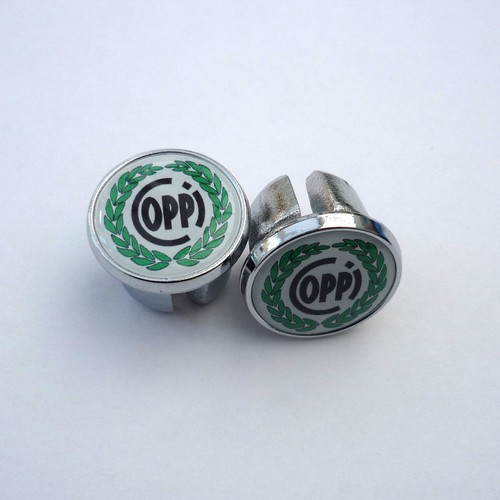 Vintage Style, Fausto Coppi, Chrome Racing Bar Plugs, Caps, Repro - Afbeelding 1 van 3