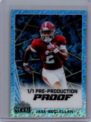 Jase McClellan 2024 Leaf Football 1/1 Pre Production Proof