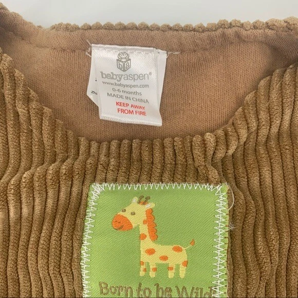 Bebé Aspen 0-6 meses Jirafa Dormir Sak Cierre de Cremallera Disfraz Animal Dormir Foto 3 de 4