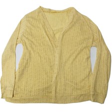 VTG 50s 60s OOAK Handmade Cardigan, Tulip Spring Print - Delicate Yellow Fabric