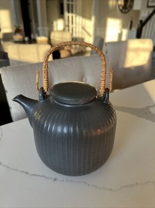 Artisanal Kitchen Supply Teapot ~ Ash in Color ~ Stoneware New W/tags