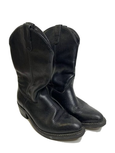 black cowboy work boots