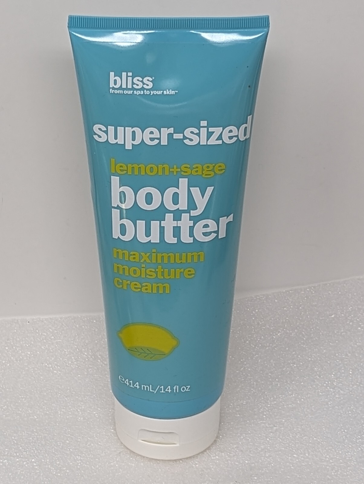 Bliss Super-Sized Lemon + Sage Body Butter Maximum Moisture Lotion Cream 14 oz