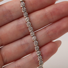 Vintage 9k Yellow Gold Diamond Tennis Bracelet S Links 6.23 Grams 17.5cm