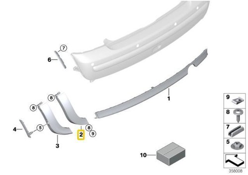 MINI R50 Hinten Untere Stoßstange Trim Spoiler Links Genuine 51126800204 - Picture 5 of 6