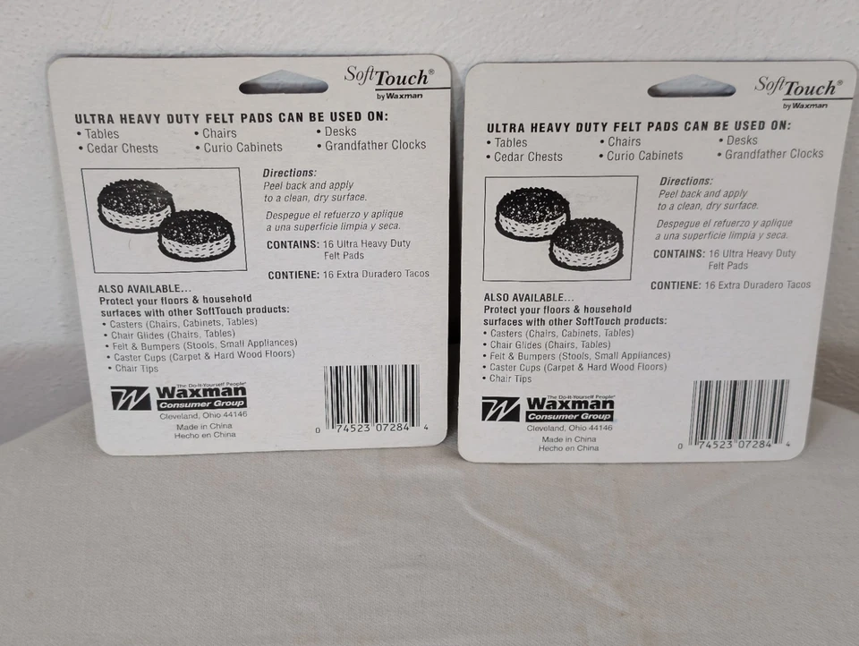 Juego de 2 almohadillas de fieltro Waxman autoadhesivas redondas ultra resistentes de 1 pulgada Foto 2 de 2