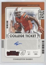 2022 Panini Chronicles Draft Picks Red 48/149 Charleston Rambo #CCT-CRA Auto 0c6