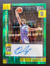 2022-23 Donruss Optic Ochai Agbaji Signature Series Green Shock Prizm RC Auto