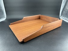 Bandeja de letras de muebles de madera MCM de colección organizador de papel de escritorio oficina