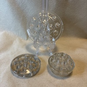 Flower Frog Glass Set Of 3 see description for dimensions