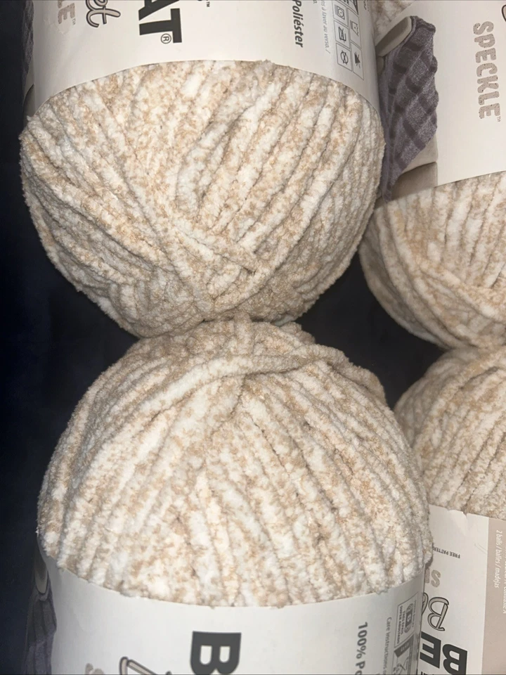 Paquete de 4 mantas Bernat hilo moteado crema Foto 2 de 4