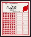 Vintage Coca Cola Punch Board Win 24 Bottle Case Of Coke 5c Punch Women's Names