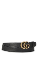 Gucci Black Leather GG Marmont Belt 85 - WGACA