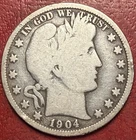 1904-O Barber Silver Half Dollar. Free Shipping