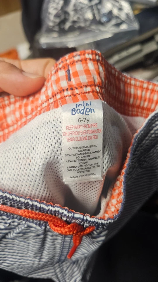 mini Boden Boy's Swim Short Blue Stripe Size 6-7y #21874 - Image 4 of 4