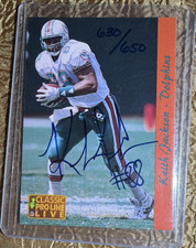 Classic Pro Line Live 1993 Keith Jackson Auto #88 Miami Dolphins /650