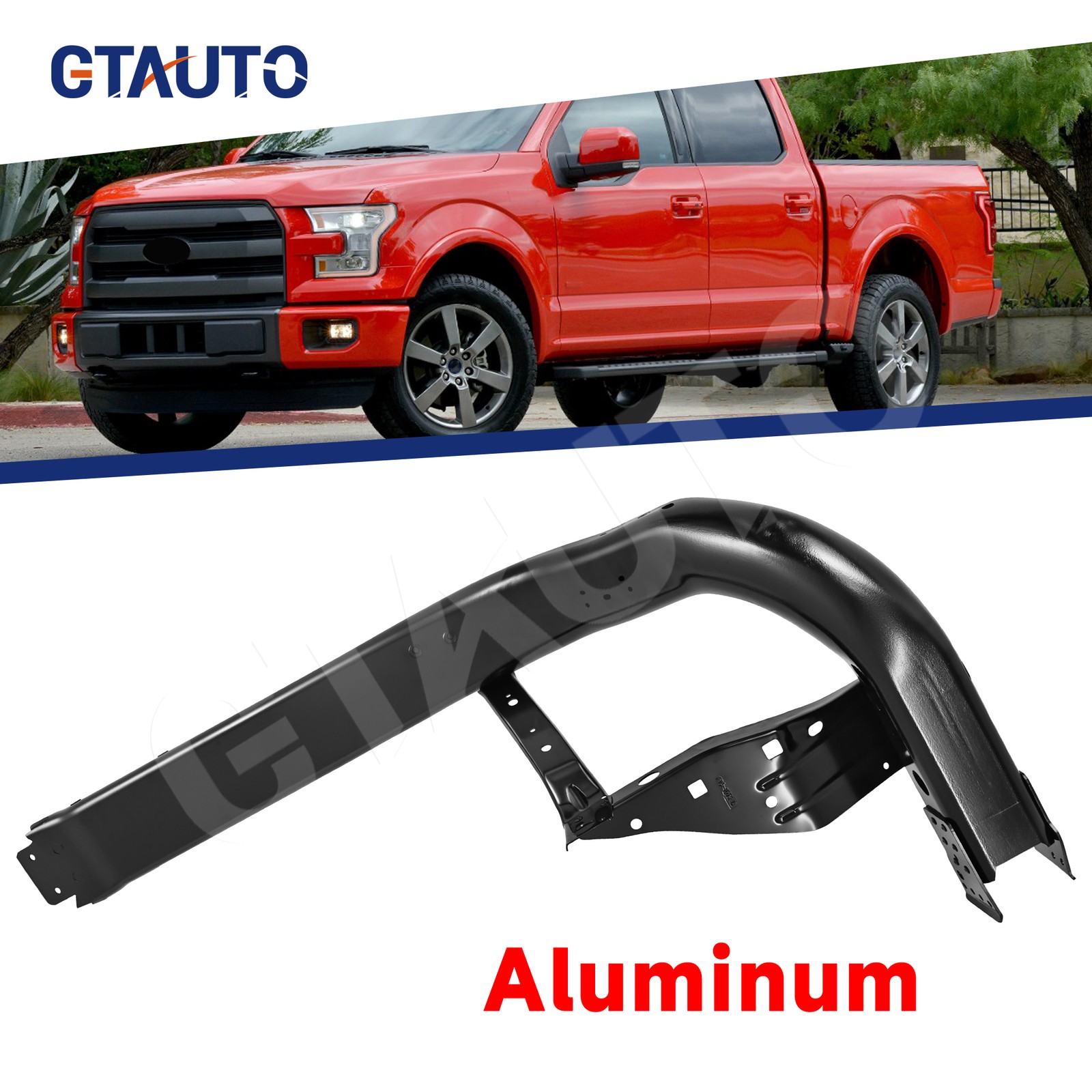 Front Driver Bumper Bracket For 2015-2025 Ford F-150 Expedition Lincoln Aluminum