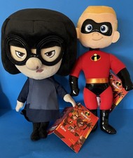 12 Incredibles 2 - Edna Mode Disney Store Plush Figure, Dash Parr Bundle 2 NEW
