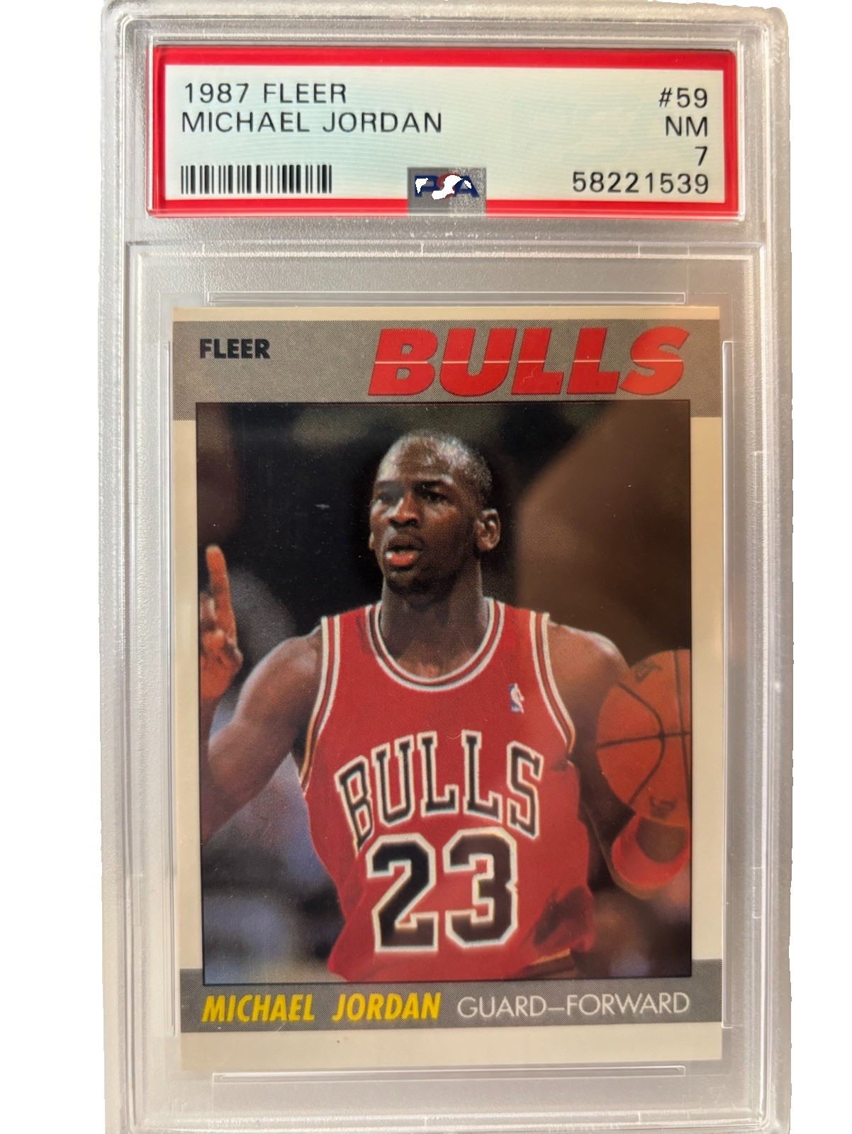 Fleer 1987-88 Michael Jordan Chicago Bulls #59 PSA 7 Graded Basketball Card