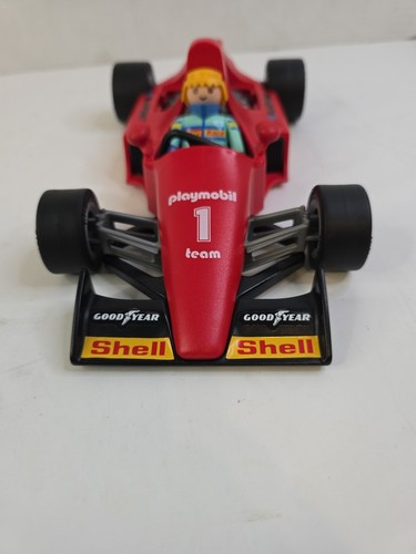 Vintage Playmobil 7326 Formula 1 Bosch Shell Goodyear auto da corsa rosso 1994 geobra - Foto 2 di 20