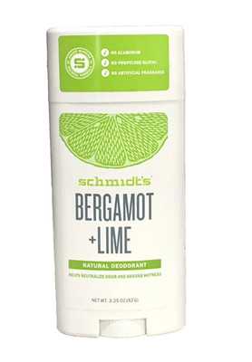 Schmidt s BERGAMOT & LIME Natural Deodorant - 3.25 oz New/Free Shipping