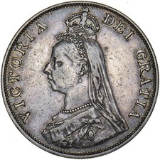 1889 Double Florin - Victoria British Silver Coin - Nice