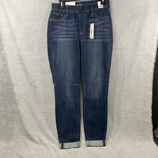 NWT Judy Blue High Waist Pull On Double Cuff Slim Fit Denim Jeans JB88750 7 28