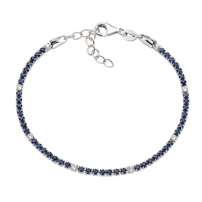 THOMAS SABO Bracciale da donna in argento sterling 925 con pietre blu A2058-699-32, 19.00 cm, Argento sterling, Zirconia cubica