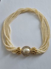 6 Strand Vintage Faux Pearl Choker