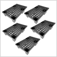 5 BANCALI PALLET PLASTICA IMBALLAGGIO LEGGERO ROBUSTO 60X40X13 CM PORTATA KG 300