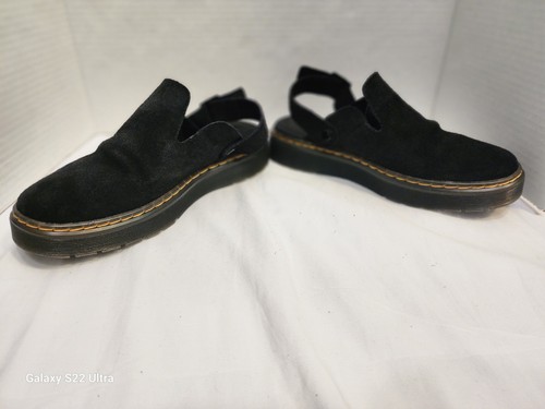Dr. Martens Zebzag Mule Womens 7 Black Suede Slingback Platform Shoes Sz 8L 7 M