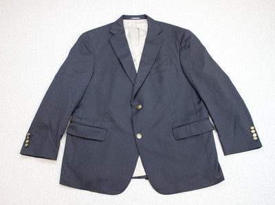 Hart Schaffner Marx Blazer Mens 44S Blue Lined 2 Button Single Breasted Jacket