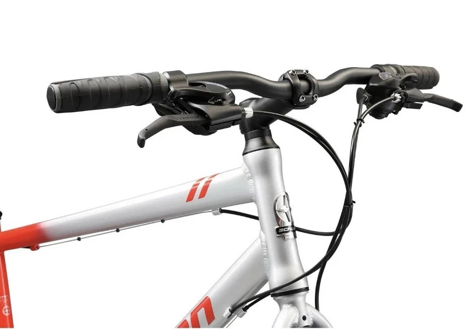 BICICLETA HÍBRIDA SCHWINN CIRCUITO 700C/28” PARA HOMBRE PLATEADA/ROJA Foto 2 de 4