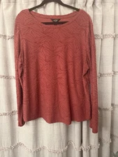 Simply Vera Wang Textured Long Sleeve Round Neckline Blouse -SIZE XXL