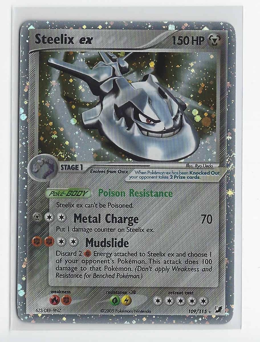 Steelix EX 109/115 Holo Rare Pokemon TCG EX Unseen Forces 2005 NM Condition