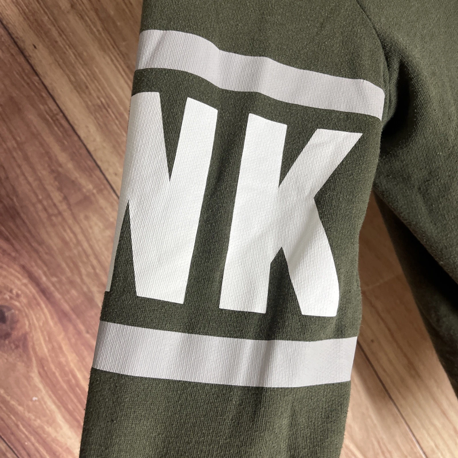 UNDERCOVER Felpa donna rosa Victoria Secret verde con cappuccio e zip taglia media