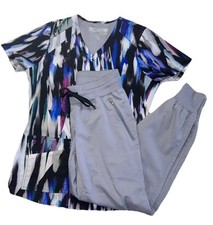 Women  s Greys Anatomy scrub Set XXS Jogger Pants XS Cascades Casey V-Neck Top