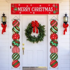 Christmas Decoration Ornaments Porch Sign Door Banners Xmas Gift 3 Pcs 12
