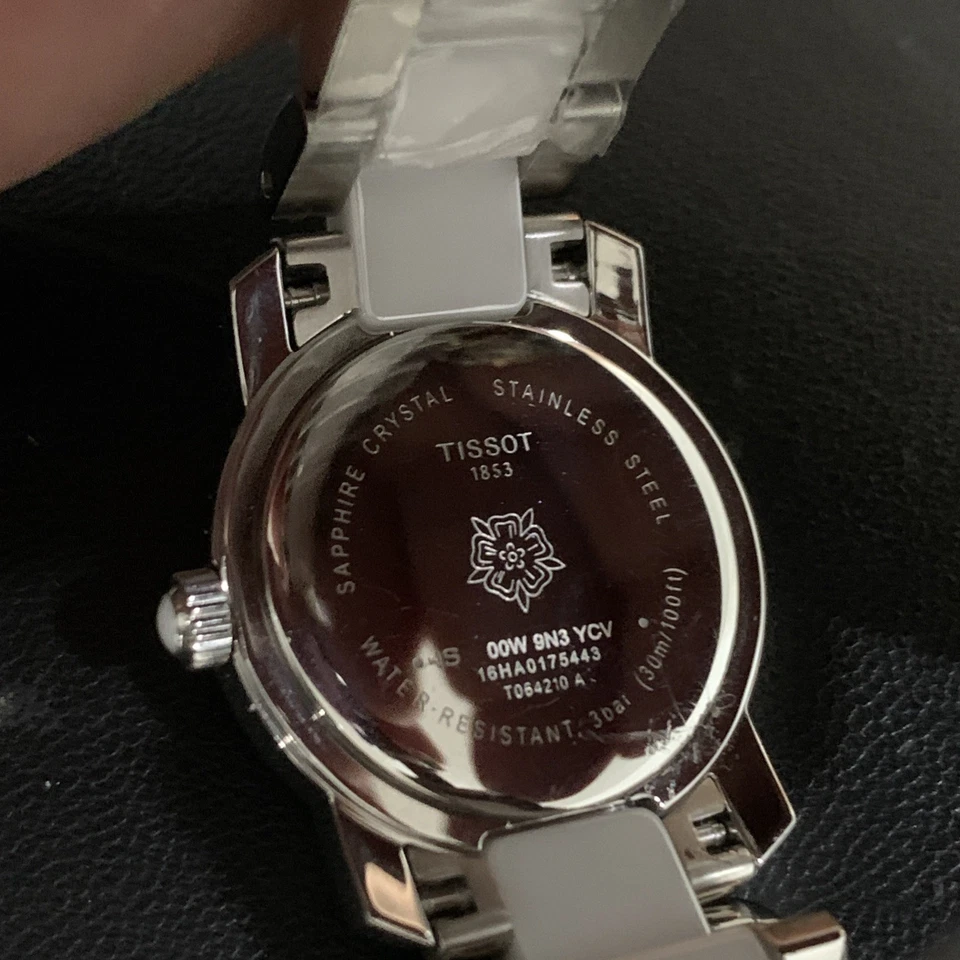 TISSOT T-Cera White Ceramic And Stainless Ladies Watch T064210 A. - Image 4 of 4