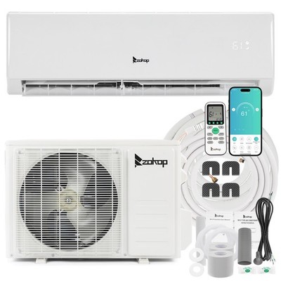 17000 BTU AC Ductless Wifi Mini Split Air Conditioner Inverter Heat Pump Set