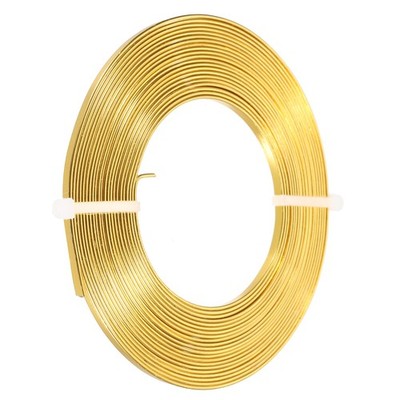 16.4 feet flat aluminum wire, 18 calibers 3mm width, gold shade