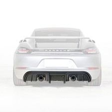 Fit 17-25 Porsche 718 Boxster Cayman Gt4-style Rear Diffuser W Dual Exhaust Tip Fit 17-25 Porsche 718 Boxster Cayman Gt4-style Rear Diffuser W Dual Exhaust Tip
