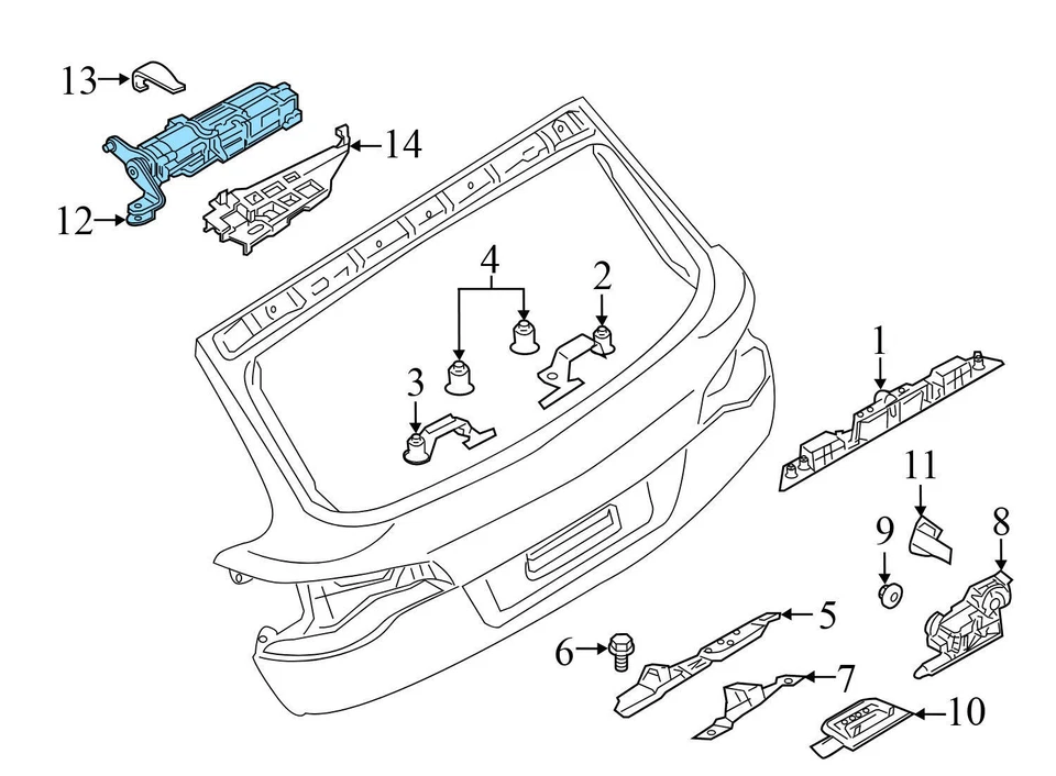 AUDI Q7 2010-2014 - maletero izquierdo escotilla elevador motor/unidad de accionamiento 4L0827851E Foto 4 de 4
