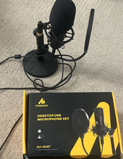 Maono AU-A04T USB Desktop Microphone Set w/ Pop Filter, Shock Mount, Black