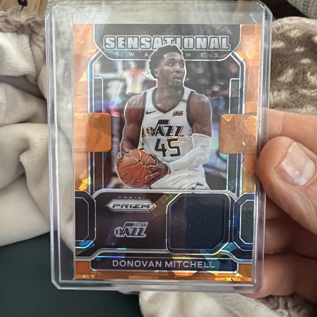 DONOVAN MITCHELL 2021-22 Prizm GameWorn Sensational Swatches Orange Ice Jazz 🎷