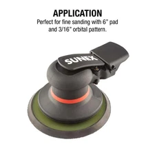 Sunex 3/16 Inch 11000 Rpm One-Handed Speed Control Orbital Palm Sander