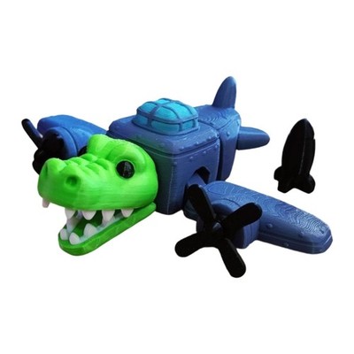 3D Printing Alligator Plane Model Figure Desktop Decoration Landscape Figurine