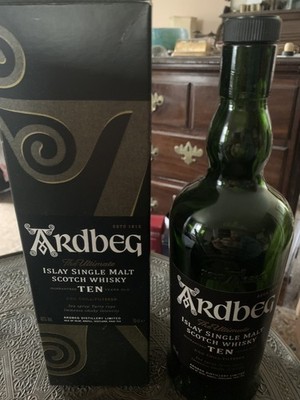 Ardbeg Islay 10 Jahre Single Malt Scotch Boxed 70cl Whisky Flasche leer