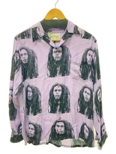 WACKO MARIA Long Sleeve Shirt S Rayon PUP All-Over Print