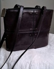 Damen Handtasche Schultertasche, echt Leder, Aubergine, gebraucht